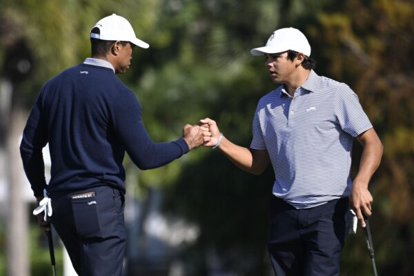 Tiger Woods and son Charlie share the lead at PNC Championship in Orlando