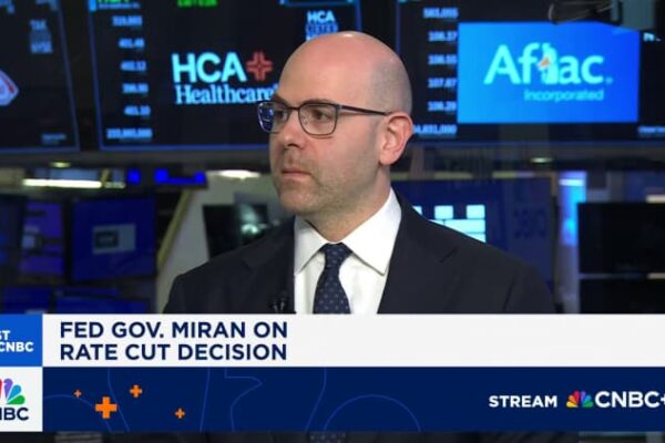 Fed Governor Miran says he did not tell Trump how he would vote on rates this week