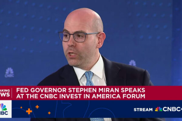 Fed’s Miran sees China trade tensions as a further reason for quick interest rate cuts
